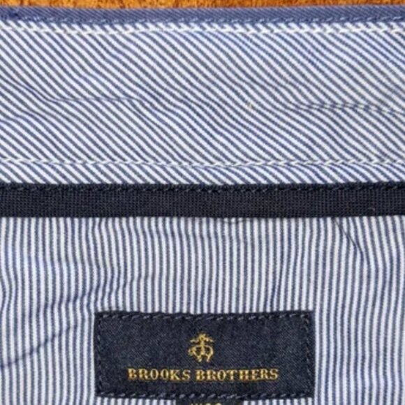 Brooks Brothers 10" Stretch Flat Front Chino Short, Blue  34 NWT - Picture 3 of 5